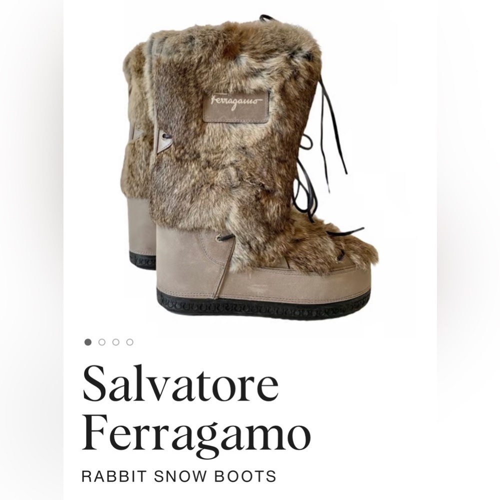Salvatore Ferragamo Rabbit Snow Boots - women’s size 10
